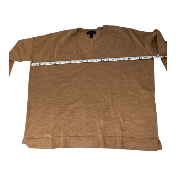 J.Crew Women’s 100% Merino Wool V-Neck Sweater Size Small – Camel Tan Soft Fall - Picture 9 of 9